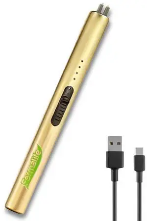 FERMALIFE - Electric Candle Lighter Arc, Rechargeable USB Flameless and Windproof for Camping, BBQ, Kitchen, RV, Hiking, Travel