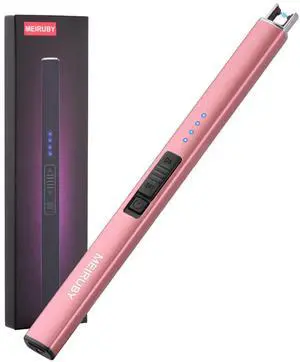 MEIRUBY Electric Candle Lighter, Christmas Stocking Stuffers Gifts for Women Mom Men Wife Sister, USB Arc Rechargeable Windproof Long Lighter for Candle BBQ Housewarming Birthday Gifts Idals