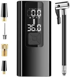 Tire Inflator Portable Air Compressor, Air Pump for Car Tires, Motorcycle, Bicycle, Balls with Digital Pressure Gauge, LED Light and Auto Shut-Off Function