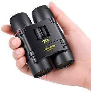 POLDR 12X25 Small Pocket Binoculars Compact Adults,Mini Kids Binoculars Boys for Bird Watching,Concert Theater Opera