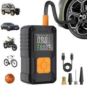Hajomel Tire Inflator Portable Air Compressor, Air Pump with Digital Pressure Gauge,Portable Air Compressor for Cars, Bike, Motorcycle,Ball