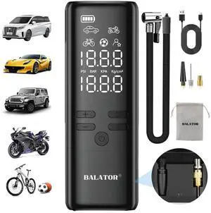 Tire Inflator Portable Air Compressor - Air Pump for Car Tires -160 PSI Portable Inflator 4X Faster Inflation, Smart Tire Inflator for Cars, Motorcycles, Bicycles, Balls with Pressure Gauge