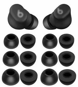 IiEXCEL for Beat Solo Buds Memory Foam Tips, Replacement S/M/L No Silicone Pain Comfortable Noise Reduce Ear Tips Accessories Compatible with Beats Solo Buds 2024 Release - Black