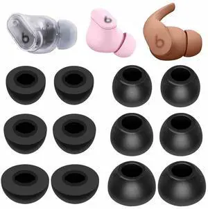 IiEXCEL Memory Foam Tips Compatible with Beats Studio Buds + Ear Tips, 6 Pairs Cancel Noise Fit in Case Comfortable No Silicone Pain Compatible with Beats Studio Buds+ 2023 Release - S/M/L Black