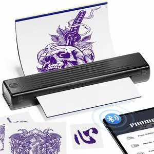 Itari Tattoo Stencil Printer Kit for Beginners, Temporary Tattoo Printer with 10 Pcs Transfer Paper, Bluetooth Stencil Printer for Tattooing, Wireless Tattoo Machine Compatible with Phone/Tablet/PC