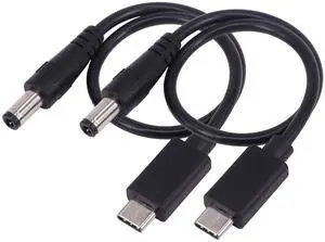 Yeworth [2 Pack 0.25m USB 3.1 Type C USB-C Male to DC 5.5X2.5mm Male Power Jack Extension Charge Cable Charging Cord Adapter (Type c to 5.5X2.5mm)