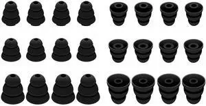 Earbuds Tips 12 Pairs Replacement Triple Flange Conical EarTips Earbuds Eartips for Most in-Ear Earphones (Sony/Beats/AKG/KZ etc.),S/M/L 12 Pairs, Black (431B)