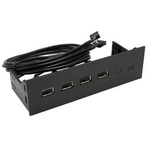 5.25 Inch USB2.0 Front Panel Hub, 19Pin Front Panel Adapter 4 USB2.0 Optical Drive Front Panel, USB Hubs Computer Expansion Board Internal Front Metal Panel for Computer Case
