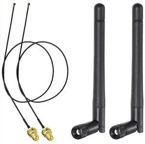 Bingfu M.2 WiFi Antenna 2.4GHz 5GHz 5.8GHz 3dBi MIMO RP-SMA Male (2-Pack) + 2 x 12 inch Ngff Ipex4 to Rp-SMA Cable for M.2 NGFF Intel Wireless Network Card WiFi Adapter Laptop Bingfu M.2 WiFi Antenna 2.4GHz 5GHz 5.8GHz 3dBi MIMO RP-SMA Male (2-Pack) + 2 x 12 inch Ngff Ipex4 to Rp-SMA Cable for M.2 NGFF Intel Wireless Network Card WiFi Adapter Laptop