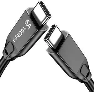 USB C to USB C 3.1 Cable 10FT, 10Gbps USB 3.1 Gen 2 Cable, 4K@60Hz Monitor Cord and 100W Fast Charging with E-Mark for Thunderbolt 3/4, MacBook Pro/Air, iPad Pro, Oculus, SSD, Galaxy S23(Black)