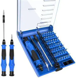 Mini Screwdriver Set with 42 Bits, VCELINK 45 in 1 Small Precision Magnetic Tiny Screwdriver Bit Kit with Tweezers & Extension Shaft for Laptop, PC, Phone, Computer, Game Console