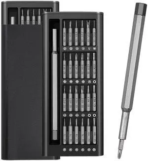 24-in-1 Small Precision Screwdriver Set Magnetic, Professional All in One Tools Set with Case, for Phone,Game Console, Eyeglass, Electronic, Computer, Watch-Grey