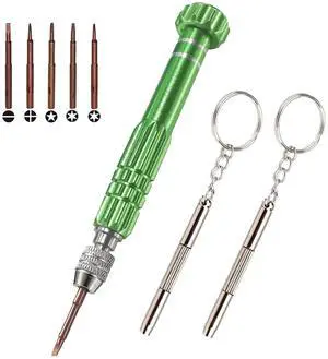 Esinam 8-in-1 Multifunctional Small Screwdriver for Eyeglass, Glasses Repair, Mini Screwdriver Kit for Cellphone, Eye Glasses, Electronics, Watch, Laptop and Jewelry (Green)