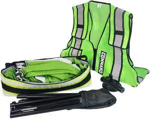 COMMAND GOBAG Incident Command Compact Kit, Green ICK, Including 17' Command Flag Banner with Suction Base & Vest