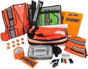 COMMAND GOBAG Staging Gobag Complete Kit, Orange, Incident Resource Management Kit, Including Staging Flag Banner, Strobe & Accessories