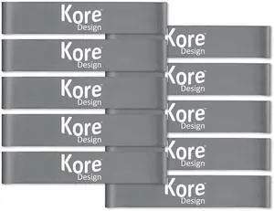 Kore Design Fidget Kick Bands Silicone (12 to 24) 10-pack, Grey