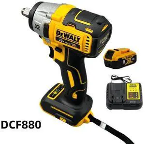 DEWALT® DCF880 20V Brushless Cordless Impact Wrench: 203Nm Power, LED Light Ring, Lithium Battery Rechargeable (Impact wrench + Battery + Charger)