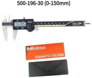 Mitutoyo® Stainless Steel Digital Caliper, 0-6"/0-150mm Measuring Range, 0.0005"/0.01mm High Resolution with Easy-Read LCD Display, Professional Precision Measuring Tool (Model 500-196-30)