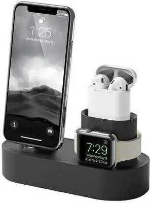 3-in-1 Charging Holder Silicone Multifunctional Dock Station Base Anti Slip Accessories for Watch Airpods