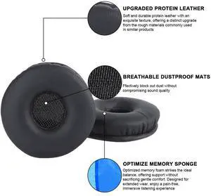 1 Pair Replacement Ear Pads Cushions Protein Leather Headset Ear Cushions Ear Cups Cover for Jabra Biz 2300 USB Duo/Biz 2300 QD