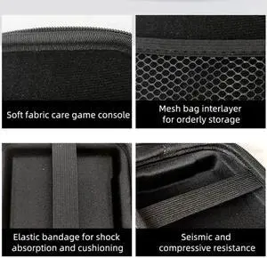 Portable Case with Mesh Bag for SD Card USB Charging Cable Protective Case Carrying Bag for RG35XXSP Retro Handheld Game Console