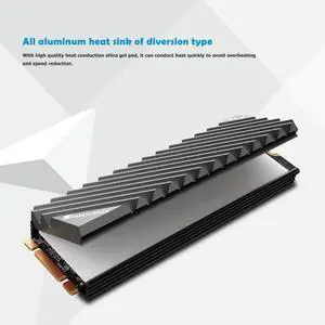 For M.2 2280 SSD PC Hard Disk Heat Sink Heat Dissipation Fin with Thermal Pad