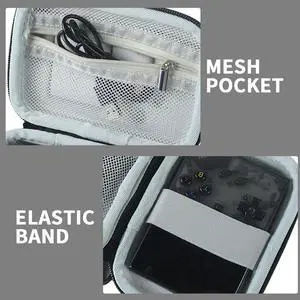 Travel Protective Handbag Built-in Fixing Straps&Mesh Pocket Hard Carrying Case Anti-scratch Bag for RG35XX Plus Console