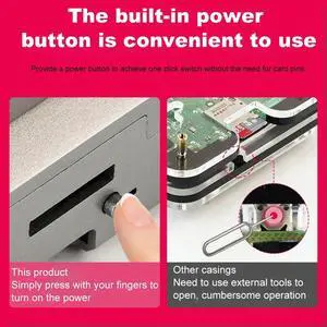 Silver Shadow Case with PWM Cooling Fan ABS Shell Protective Case Fit for Raspberry Pi 5