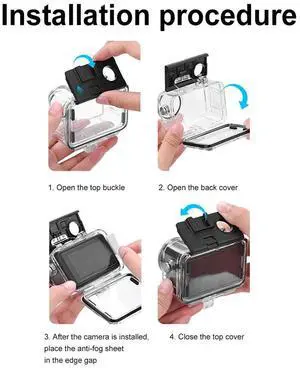 60M/196FT Waterproof Case Diving Housing Case Anti-Fog Sports Camera Dive Case for Osmo Action 5 Pro/4/3 Camera Accessories