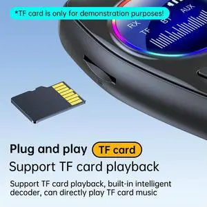 2-in-1 Bluetooth-compatible Audio Transmitter Receiver HD Screen Display Audio Transmitter Adapter for Headphones /Speaker /Car