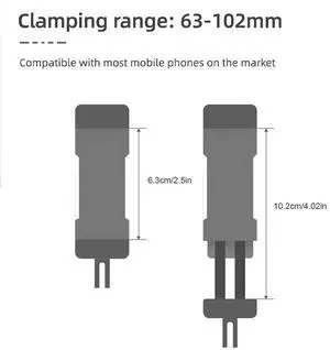 Front Phone Holder Clip with 1/4inch Screw Adapter Cell Phone Holder Tripod Adapter for Osmo Pocket 3 Expansion Accessories