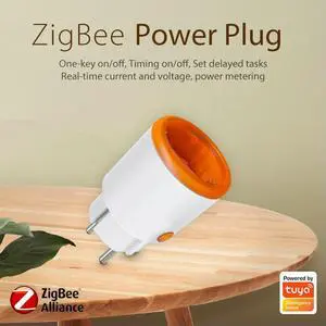 Tuya EU Plug with Power Monitoring Zigbee 3.0 Plug Socket Outlet App Control Work with Alexa Google Assistant