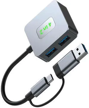 USB 3.2 Hub 4 in 1 USB C Hub USB-C/USB-A To 10Gbps USB 3.2 Mini 4 Port USB Hub Multi USB Splitter Hub for Computer Accessories