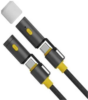 240W Braided USB C Cable with Lighter & LED Flashlight USB Type C Cable Outdoor Camping Fast Charging Cable for Camping & Light