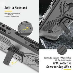 For ROG Ally X TPU Protective Shell Anti-Scratch with Stand All Inclusive Sleeve Case with Joystick Caps & Screen Protector