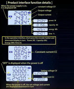 XY-SK80H CNC DC Voltage Constant Current Converter Adjustable with LCD Display DC6-36V Buck Boost Regulated Power Supply Module