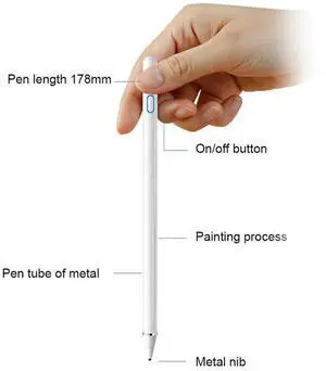 Active Rechargeable Stylus Pen Universal Stylus Pen Tablet Pen for Android and iOS Touchscreens/Phones