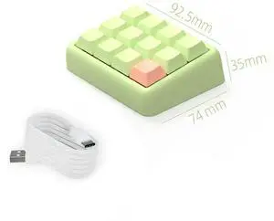 12 Keys Mechanical Keyboard Mini Programmable Hot Swappable Keyboard One Handed Keyboard for Working and Gaming