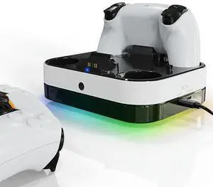 For Dual Controller Charging Dock with RGB Light Controller Charger Station Charging Cradle Dock for Wireless Gamepad