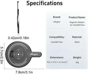 Cell Phone Magnet Mount Adapter Aluminum Alloy Magnetic Ring Holder Universal for Flow/Flow Pro Gimbal Stabilizer