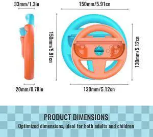 4Pcs Gaming Racing Steering Wheel Wear Resist Ergonomic Joystick Steering Wheel Reusable Innovative Gamepad Handle Grips for NS2