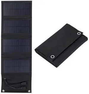 10W Foldable Solar Panel Dual USB Ports Folding Solar Charger Portable Solar Panel Charger for Camping Hiking