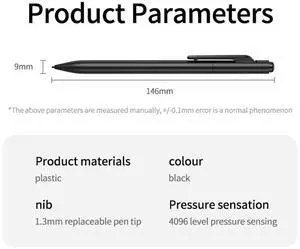 EMR Stylus Pen for Remarkable 2 EMR Digital Pen with Eraser with 2 Pen Tips for Galaxy/Wacom Tablet and Other EMR
