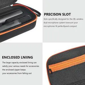 Rechargeable Mic Travel Bag Shockproof Hard Travel Case Anti-Scratch Organizer Box for JBL PartyBox Wireless Mic