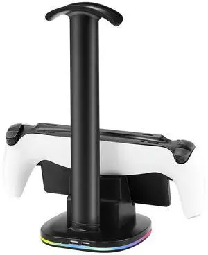 RGB Charging Stand with 2 USB 2.0 Ports Headphones Stand Console Charger Stand Base for Portal for Portal