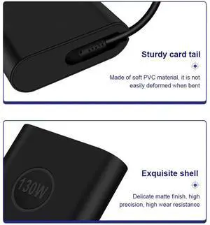 130W USB C Type C Travel Laptop Power Adapter 20V 6.5A AC Laptop Adapter Power Charger for XPS 17 9700 9710 9720 9730