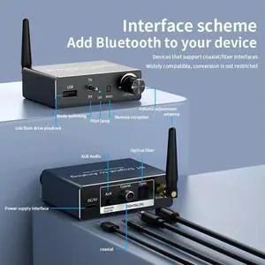 BT 5.3 Receiver Transmitter Digital to Analog Audio Converter Adapter Toslink Optical to 3.5mm Jack Adapter