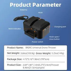 Drone Airdrop Thrower System for Mini 4 Pro/Air 3 Universal Delivery Dropper Type C Charging for Fishing and Casting Farthe