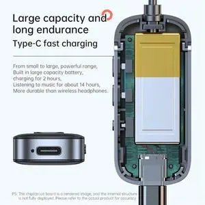 2 in 1 APTX Stereo Audio Adapter Low Latency Bluetooth-Compatible 5.3 Wireless Handsfree Adapter Stereo Music Receiver Adapter