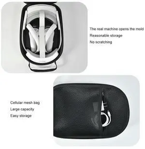 EVA Hard Carrying Case with Mesh Pocket Portable Bag Protective Travel Case for Pico4 Ultra /Pico 4 Pro VR Accessories